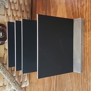 6-5 X 6 Inch Mini Tabletop Chalkboard Signs‎ with Vintage Style Wood Base Stands